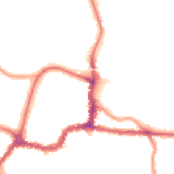 Night-time road noise heatmap for BR3 1BQ