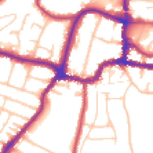 Daytime road noise heatmap for BR3 1DZ