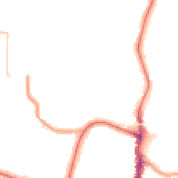 Night-time road noise heatmap for BR3 1ND