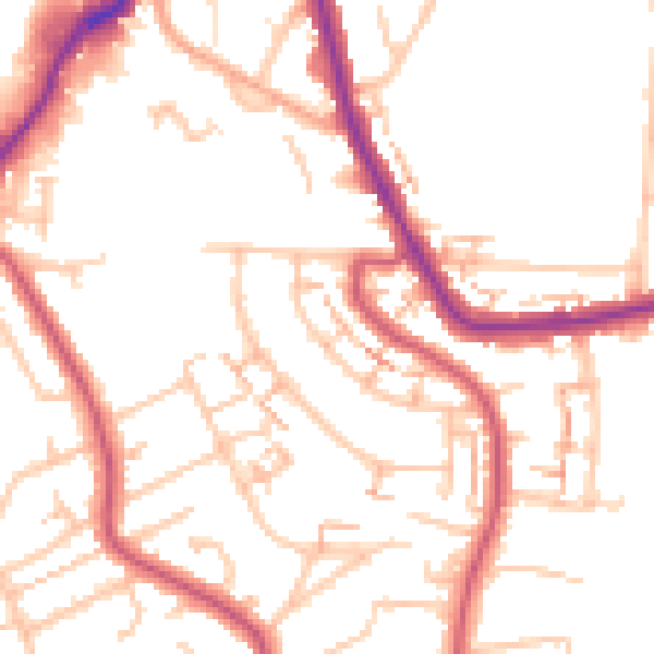 Daytime road noise heatmap for BR3 3RP