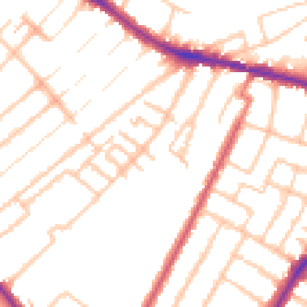 Daytime road noise heatmap for BR3 4PJ