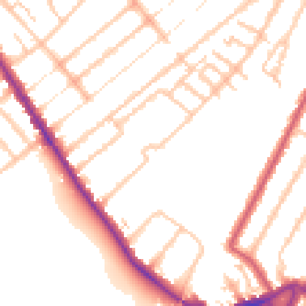Daytime road noise heatmap for BR3 4RF