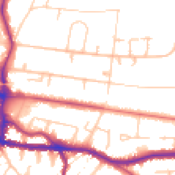 Daytime road noise heatmap for BR3 5TU