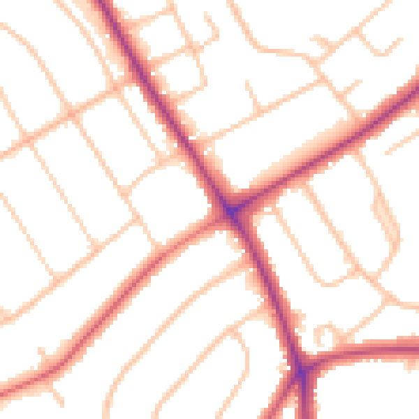 Daytime road noise heatmap for BR3 6SS
