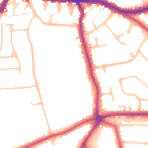 Daytime road noise heatmap for BR3 6TT