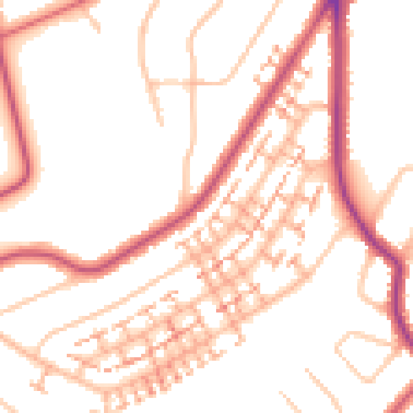Daytime road noise heatmap for BR4 0EA