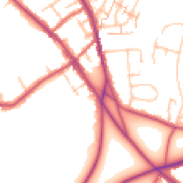 Daytime road noise heatmap for BR7 5AB