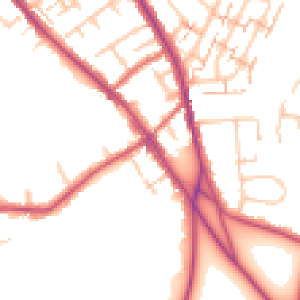Daytime road noise heatmap for BR7 5AF