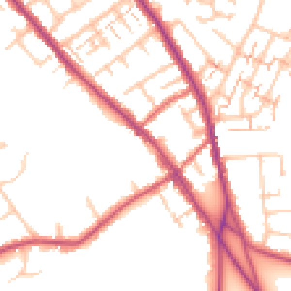 Daytime road noise heatmap for BR7 5AG