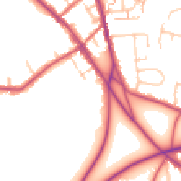 Daytime road noise heatmap for BR7 5AJ