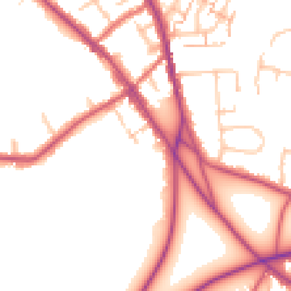 Daytime road noise heatmap for BR7 5AT