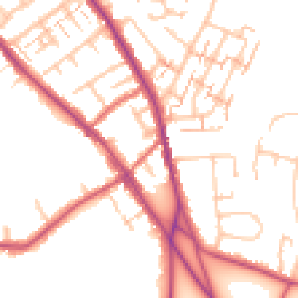 Daytime road noise heatmap for BR7 5AY
