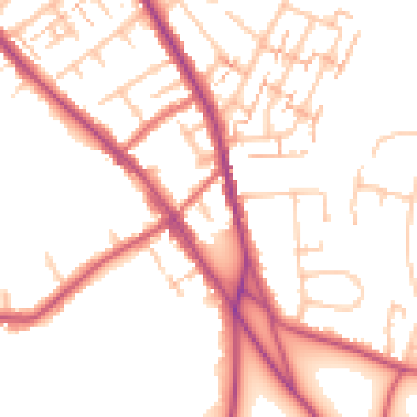 Daytime road noise heatmap for BR7 5AZ