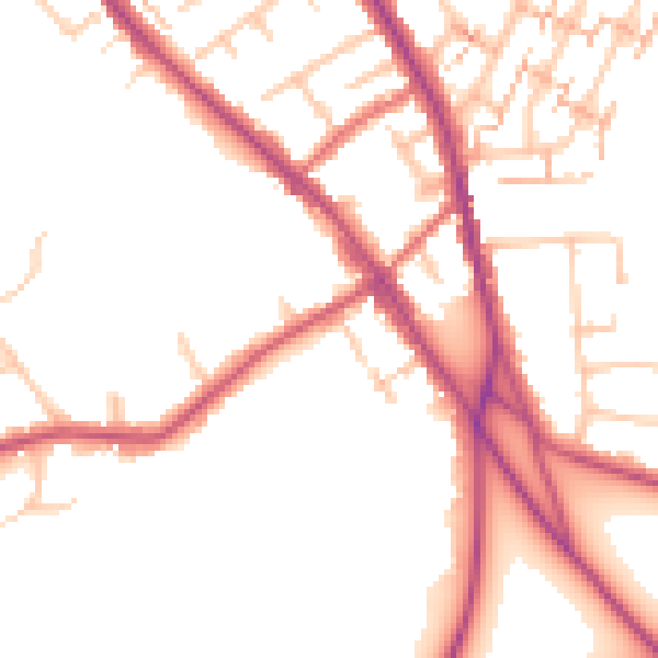 Daytime road noise heatmap for BR7 5BN