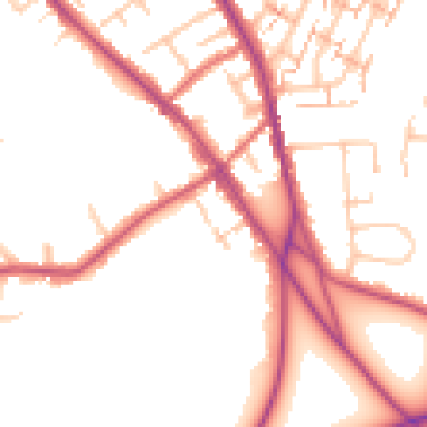 Daytime road noise heatmap for BR7 5BW