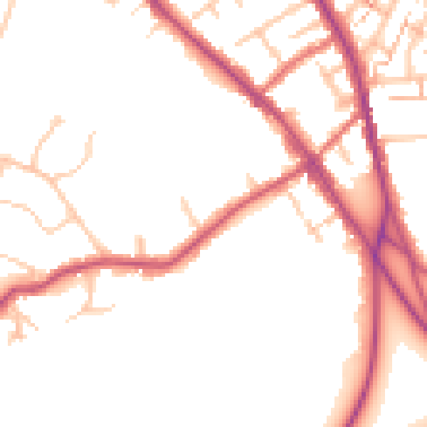 Daytime road noise heatmap for BR7 5BY