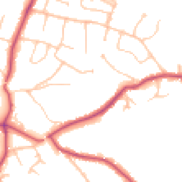 Daytime road noise heatmap for BR7 5DG