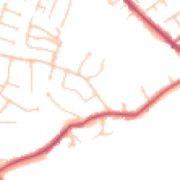 Daytime road noise heatmap for BR7 5DH