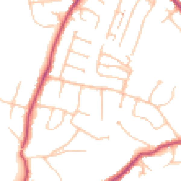 Daytime road noise heatmap for BR7 5DJ
