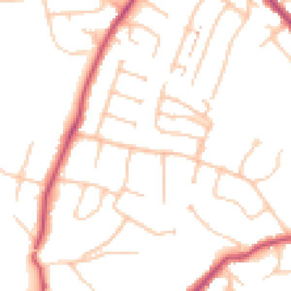 Daytime road noise heatmap for BR7 5DL