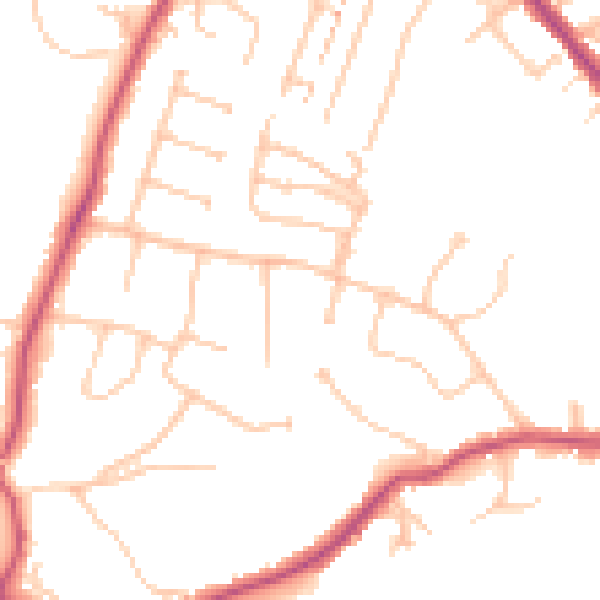 Daytime road noise heatmap for BR7 5DN