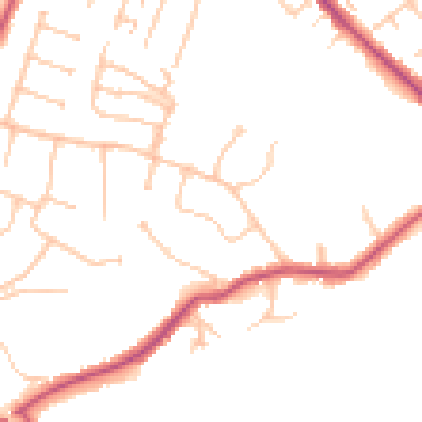 Daytime road noise heatmap for BR7 5DR
