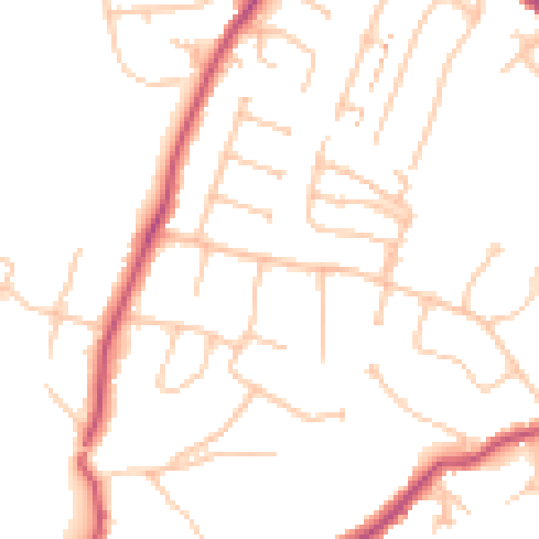 Daytime road noise heatmap for BR7 5DW