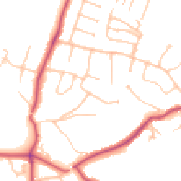 Daytime road noise heatmap for BR7 5DY