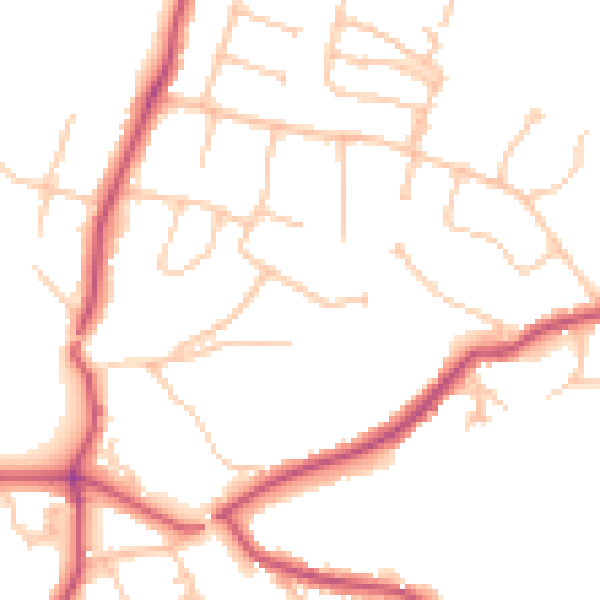 Daytime road noise heatmap for BR7 5DZ