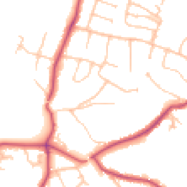 Daytime road noise heatmap for BR7 5ED