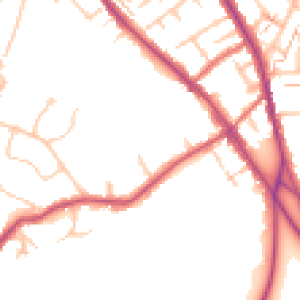 Daytime road noise heatmap for BR7 5FB