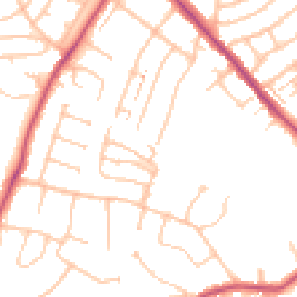 Daytime road noise heatmap for BR7 5FF