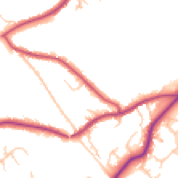 Daytime road noise heatmap for BR7 5JY