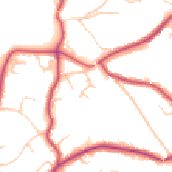 Daytime road noise heatmap for BR7 5LS