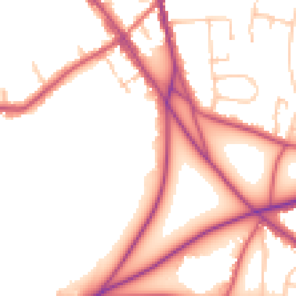 Daytime road noise heatmap for BR7 5LX