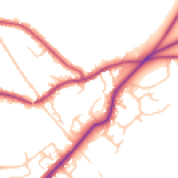 Daytime road noise heatmap for BR7 5NQ