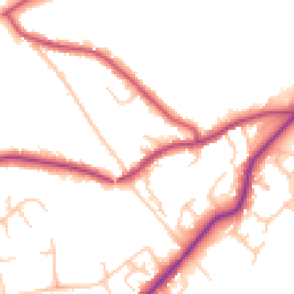 Daytime road noise heatmap for BR7 5NW