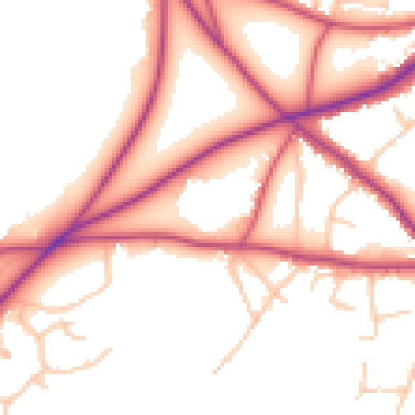 Daytime road noise heatmap for BR7 5PH