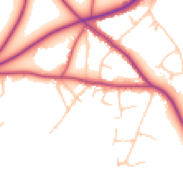 Daytime road noise heatmap for BR7 5PU