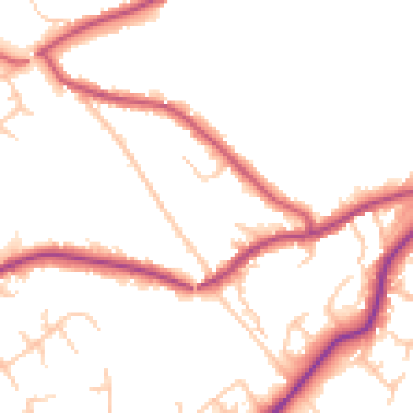 Daytime road noise heatmap for BR7 5RA
