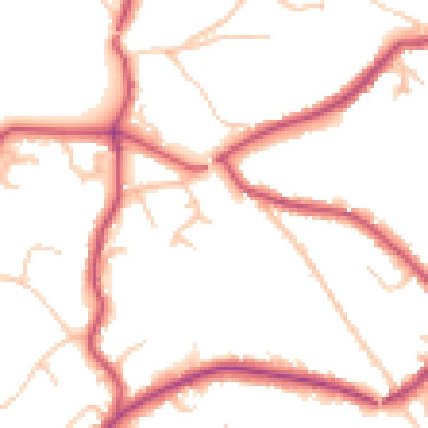 Daytime road noise heatmap for BR7 5SF
