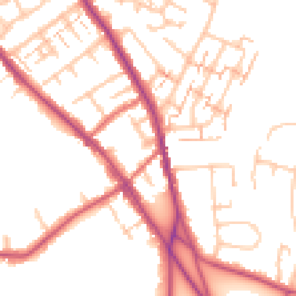 Daytime road noise heatmap for BR7 6BA