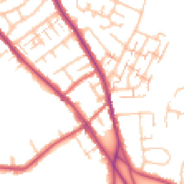 Daytime road noise heatmap for BR7 6BB
