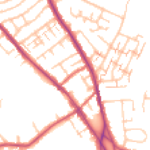 Daytime road noise heatmap for BR7 6BG