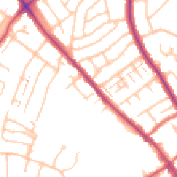 Daytime road noise heatmap for BR7 6DP