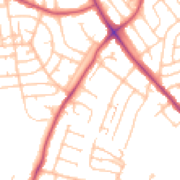 Daytime road noise heatmap for BR7 6EX