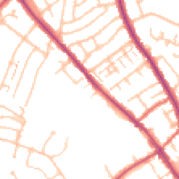 Daytime road noise heatmap for BR7 6FD