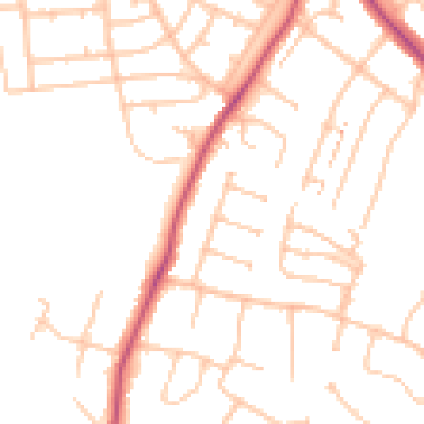 Daytime road noise heatmap for BR7 6HG