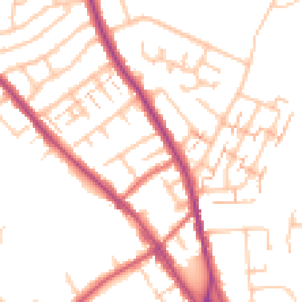 Daytime road noise heatmap for BR7 6HR