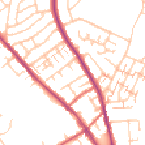 Daytime road noise heatmap for BR7 6JA